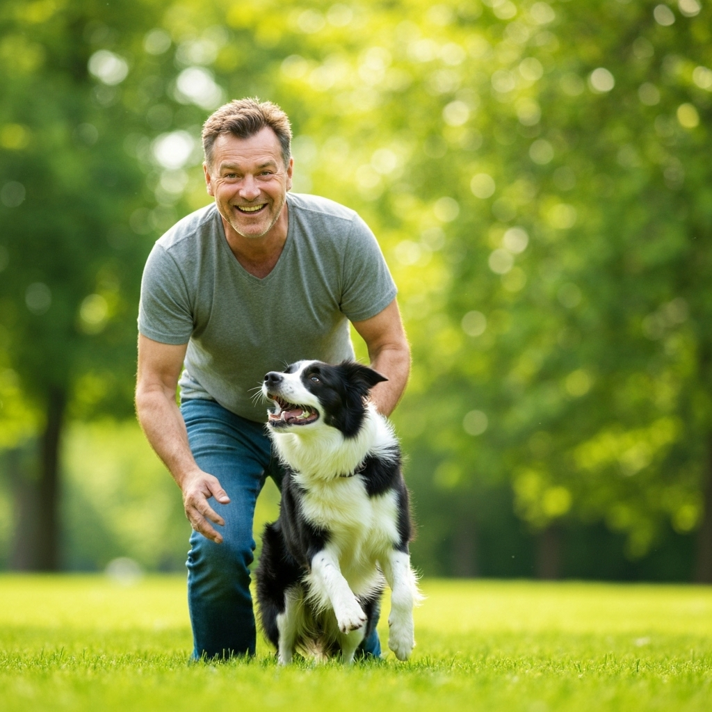 Mike with his dog
