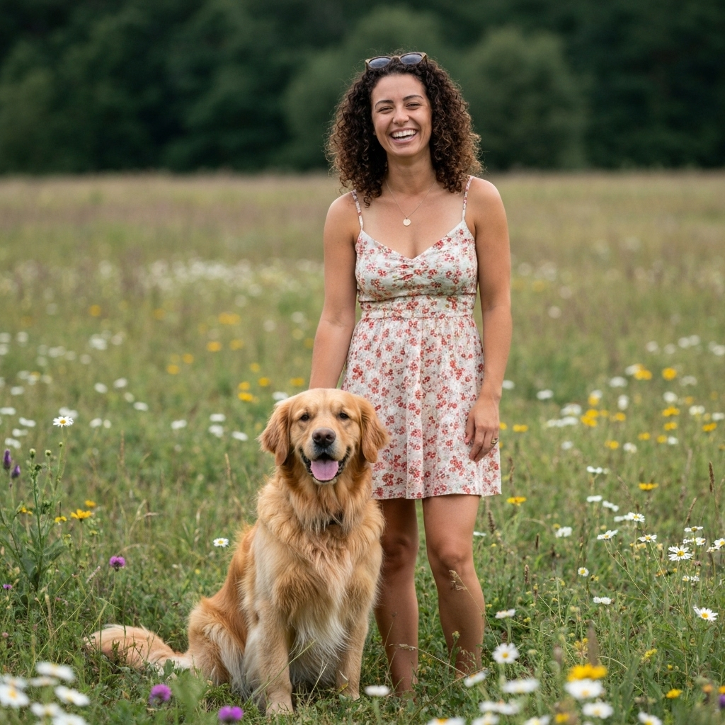 Sarah with her dog